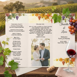 Napa Valley Vineyard Wedding Program Flyer