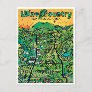 Napa Valley vintage travel postcard