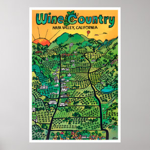Napa Valley vintage travel poster