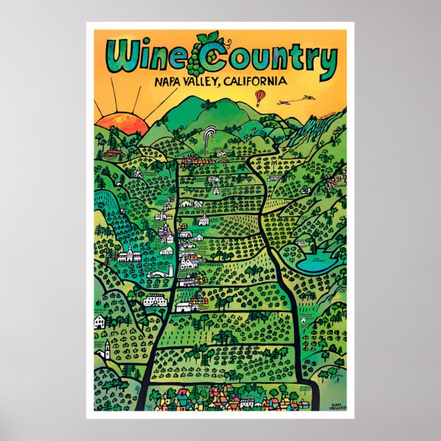 Napa Valley vintage travel poster (Front)