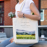 Napa Valley Watercolor Vineyard Landscape Wedding Tote Bag<br><div class="desc">Napa Valley Watercolor Vineyard Landscape Theme Collection.- it's an elegant script watercolor Illustration of Napa Valley vineyard with mountains at the back, Perfect for your Vineyard destination wedding & parties. It’s very easy to customise, with your personal details. If you need any other matching product or customisation, kindly message via...</div>