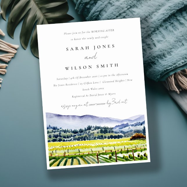 Napa Valley Watercolor Vineyard Morning After Invitation (Creator Uploaded)