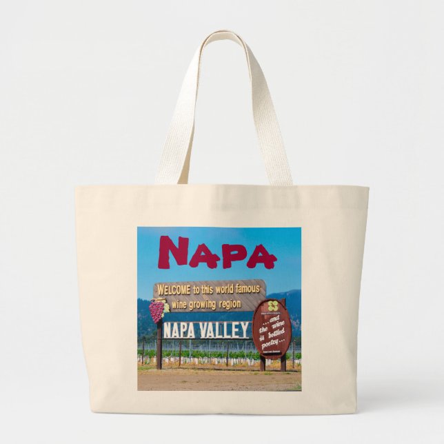 Napa Valley Wine Country Large Tote Bag (Front)