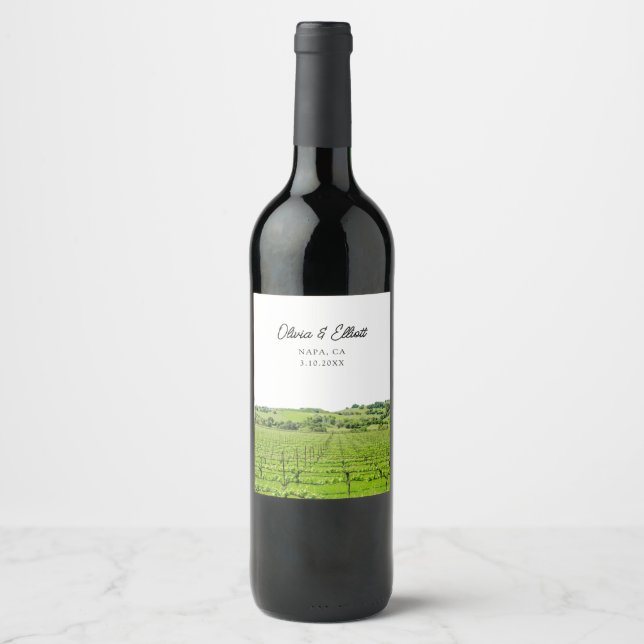 Napa Wedding Favour Personalised Wine Label (Front)