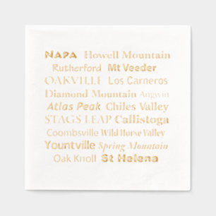 Napa Wine Country Gold Stamped Napkins