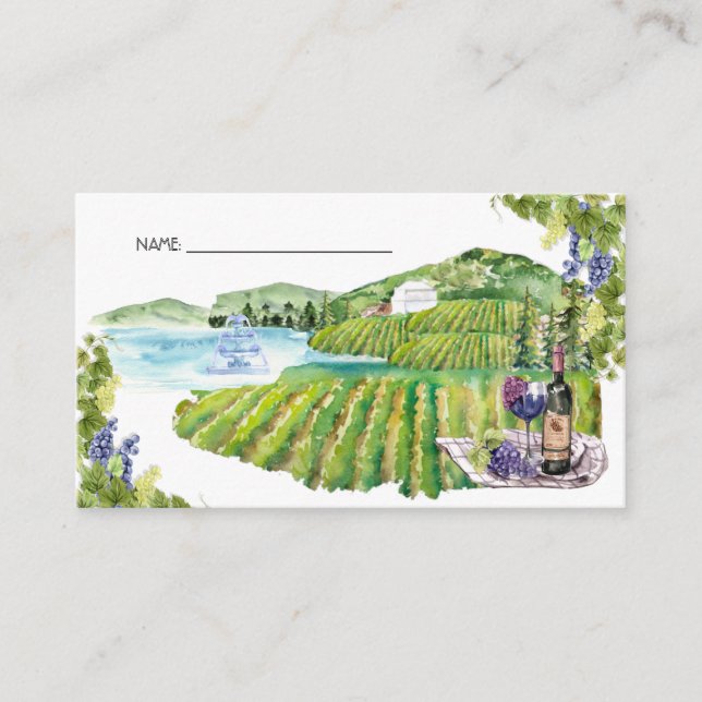 Napa Winery Bachelorette | Name Place Card (Front)