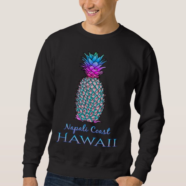 Napali Coast Hawaii Summer Vacation Pineapple Sweatshirt (Front)