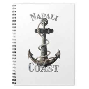 Napali Coast Hawaii Vacation Nautical Anchor Notebook