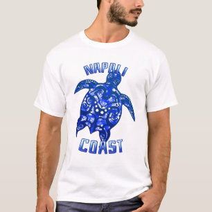 Napali Coast Hawaii Vacation Tribal Turtle T-Shirt