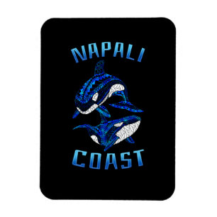 Napali Coast Hawaii Vacation Tribal Whale Orcas Magnet