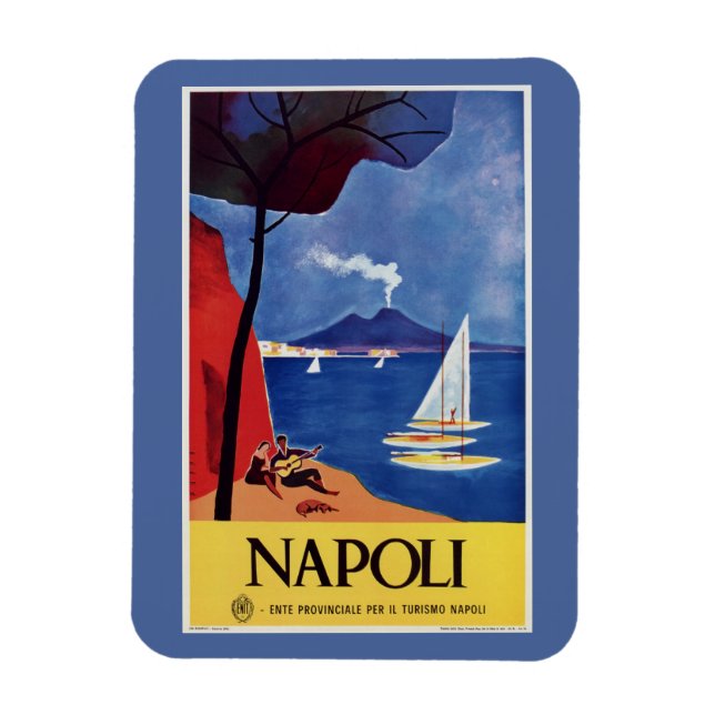 Napeles Italy retro vintage travel ad Magnet (Vertical)