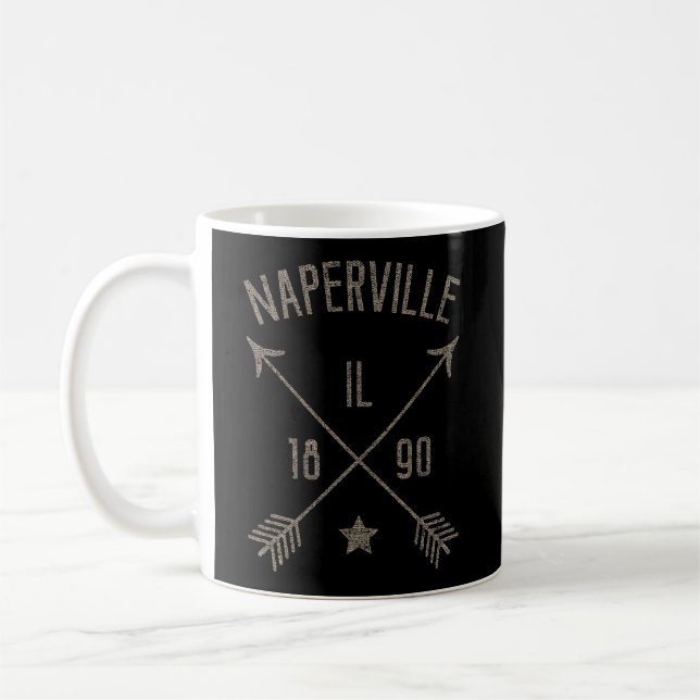 Naperville Il Hoodie Distressed Boho Style Home Ci Coffee Mug (Left)