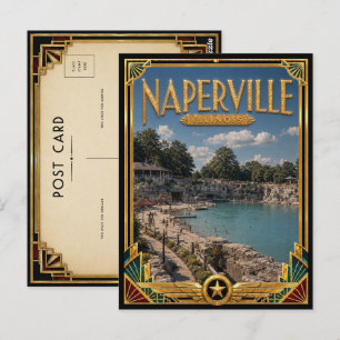 Naperville Illinois Vintage Art Deco Golden Age Postcard