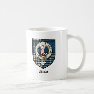 Napier Clan Crest Badge Tartan Coffee Mug