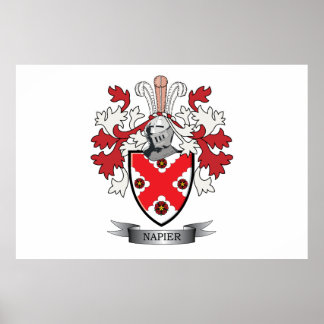 Napier Family Crest Coat of Arms Poster