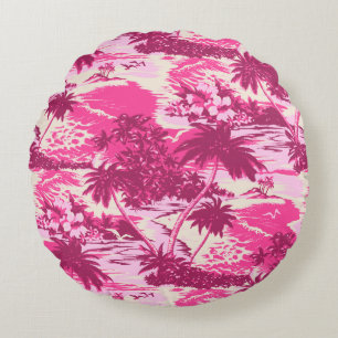 Napili Bay Hawaiian Island Scenic Round Cushion