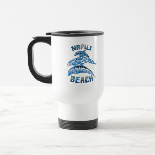 Napili Beach Hawaii Vacation Tribal Dolphins Travel Mug