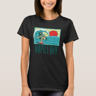 Napili Honokowai Hawaii Vintage Surfer Wave Retro T-Shirt