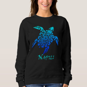 Napili Maui Hawaii Vintage Retro Tribal Sea Turtle Sweatshirt