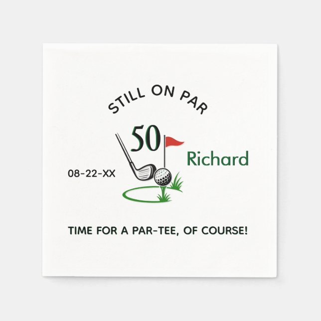  NAPKIN 50th Birthday Party Golf Theme Party (Front)