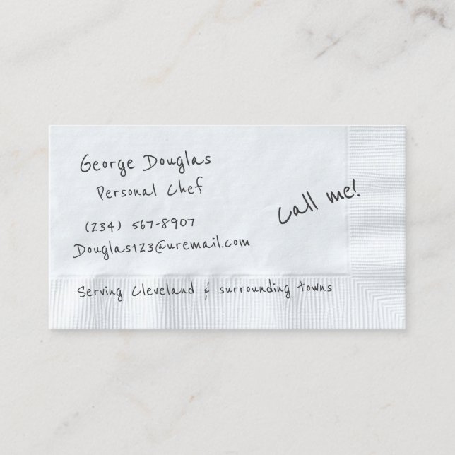 Napkin Background Business Card (Front)
