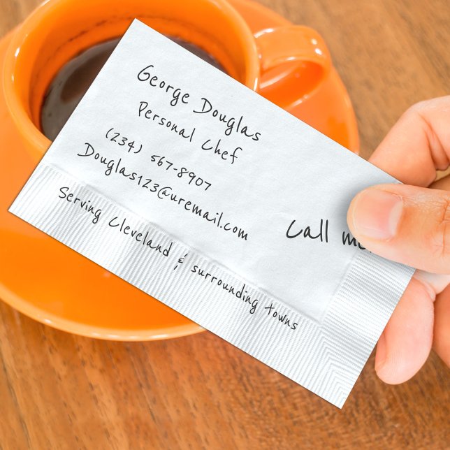 Napkin Background Business Card (Creator Uploaded)