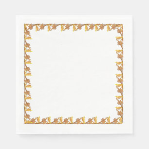 Napkin – Border of Golden Angle Iron Leaves