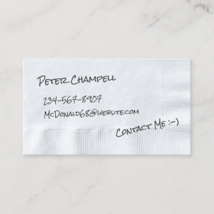 Napkin Calling Business Card