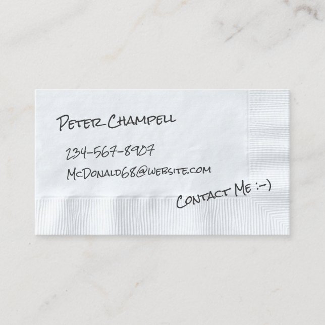 Napkin Calling Business Card (Front)