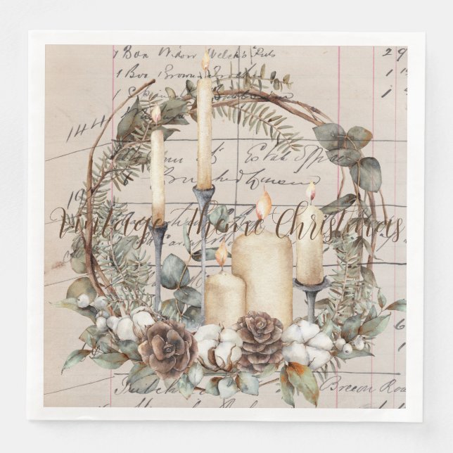 Napkin Dinner Set (50) Vintage Theme Christmas (Front)