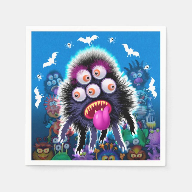 Napkin for Halloween party Monsters (Front)