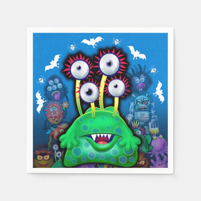 Napkin for Halloween party Monsters (Front)
