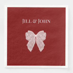 Napkin Heart Wedding Dinner Personalised Names