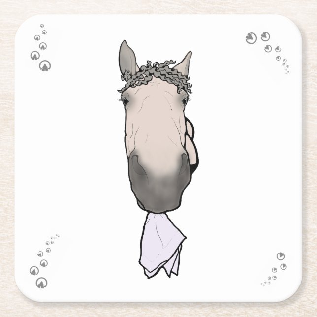 Napkin Nipper Square Paper Coaster (Front)