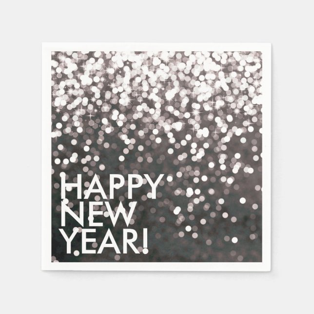 Napkin - Sparkling Happy New Year Black (Front)