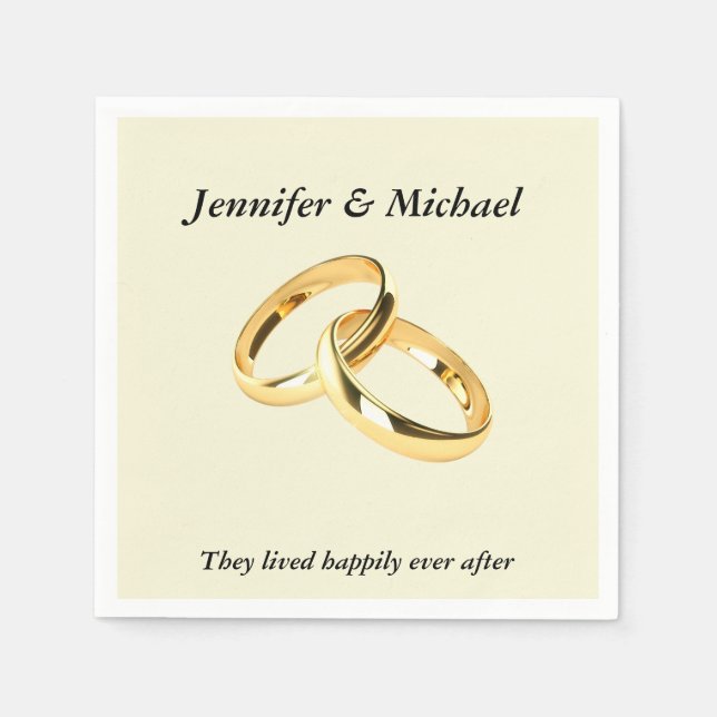 Napkin Wedding Reception Rings Personalise (Front)