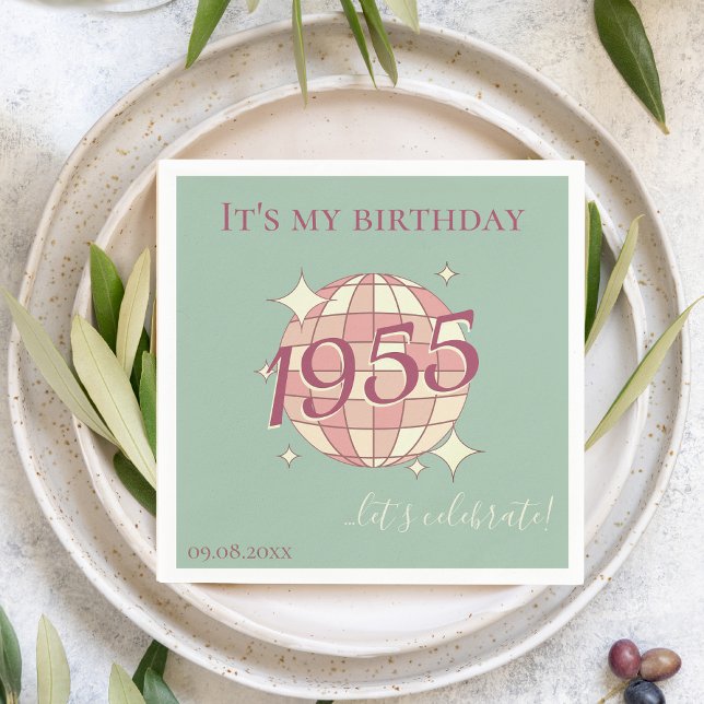 Napkins born in 1955 70th birthday table decor (Creator Uploaded)