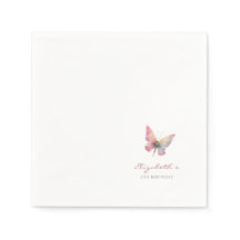 Napkins for Girls' Butterfly-themed Birthday Party