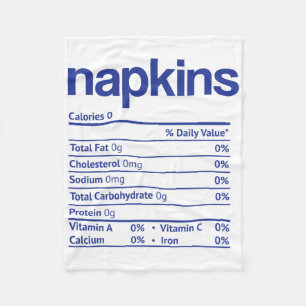 Napkins Nutrition Fact Funny Thanksgiving Christma Fleece Blanket