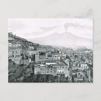 Naples, 1908, City and Mount Vesuvius Postcard