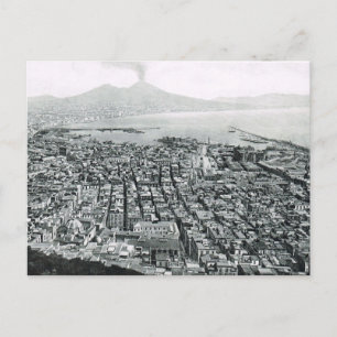 Naples, 1908, Waterfront area and Vesuvius Postcard