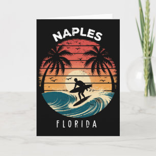 Naples Beach Florida Surfboard Waves Beach Card