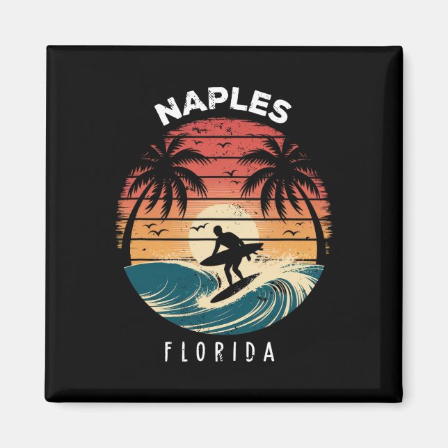 Naples Beach Florida Surfboard Waves Beach  Magnet (Front)