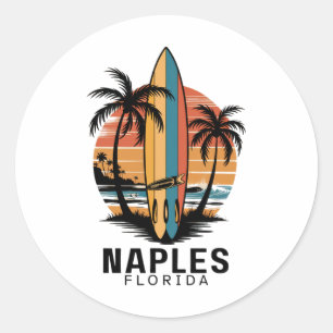 Naples Beach Florida Surfing Surfer _1 Classic Round Sticker