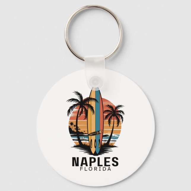 Naples Beach Florida Surfing Surfer _1  Key Ring (Front)