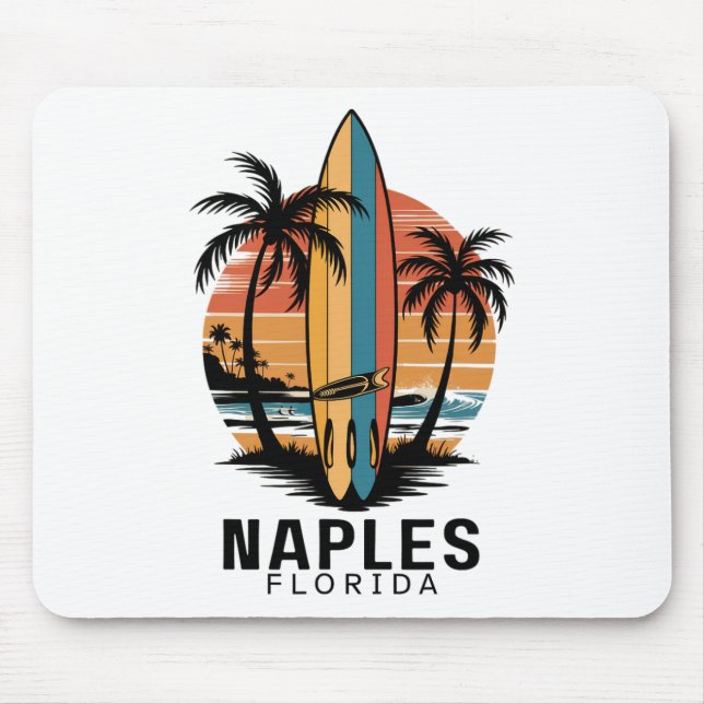 Naples Beach Florida Surfing Surfer _1  Mouse Mat (Front)