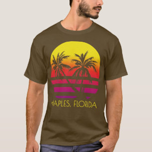 Naples Beach Florida Tropical Palm Trees Sunset Va T-Shirt