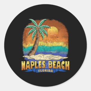 Naples Beach Florida Vintage Distressed Souvenir Classic Round Sticker
