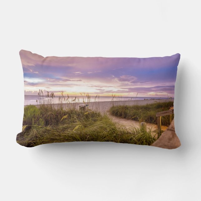 Naples Beach Shore and Calm Ocean | Florida Lumbar Cushion (Front)