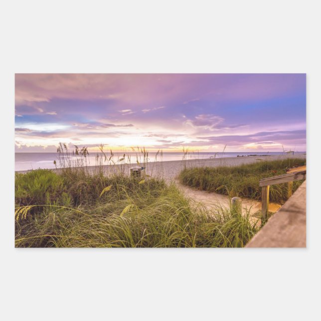 Naples Beach Shore and Calm Ocean | Florida Rectangular Sticker (Front)